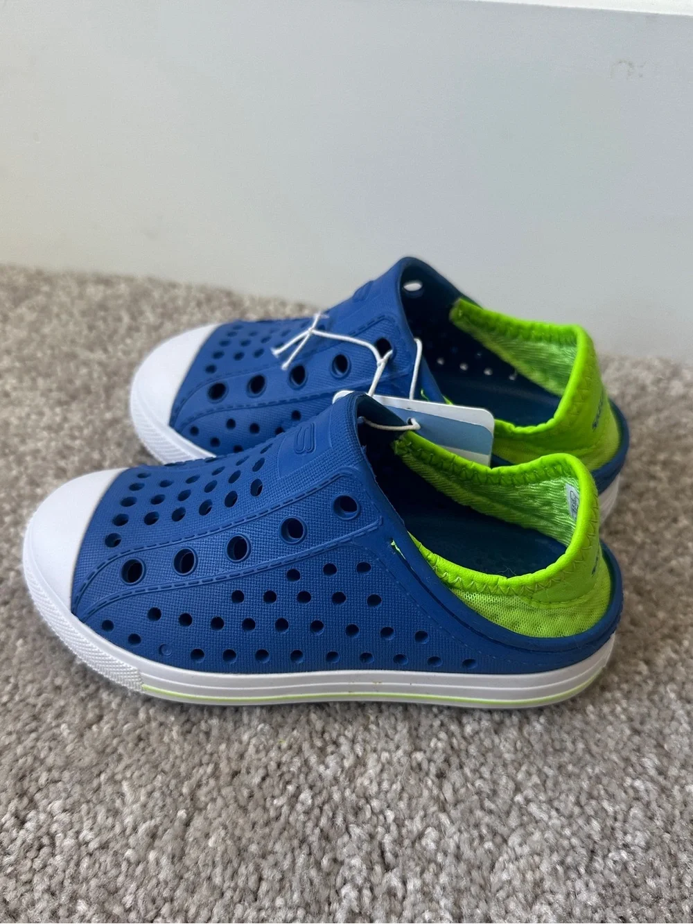 Skechers Kids Blue and Lime Foamies Water Shoes - Toddler Size 9
